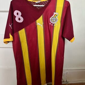 Puma Ghana Soccer Jersey - Maroon and Yellow